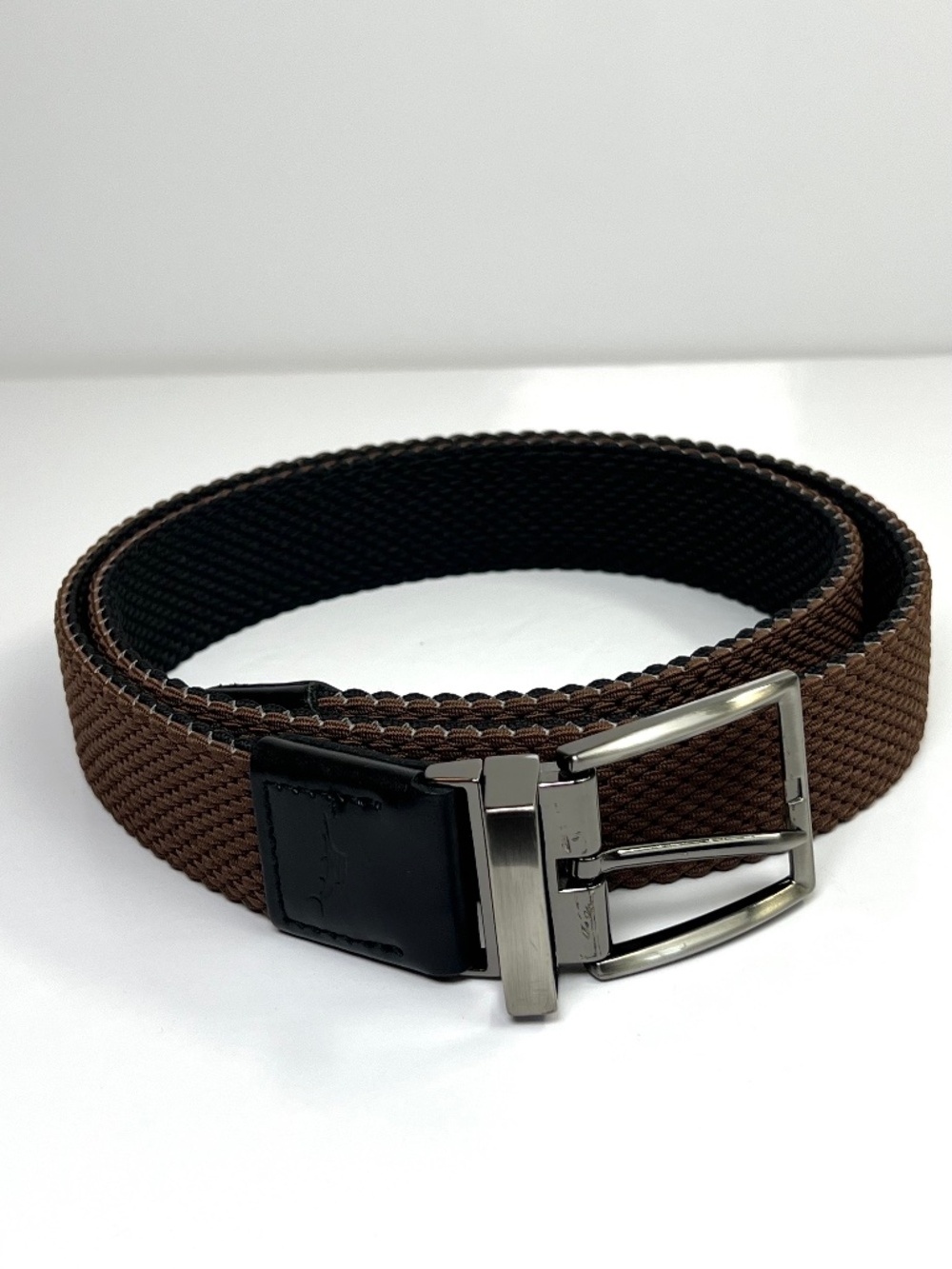 Tommy Bahama Reversible Canvas Stretch Belt S/M Black/Brown Business Casual